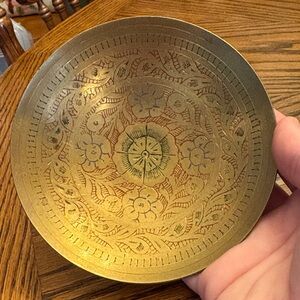 Vintage Indian Brass trinket bowl